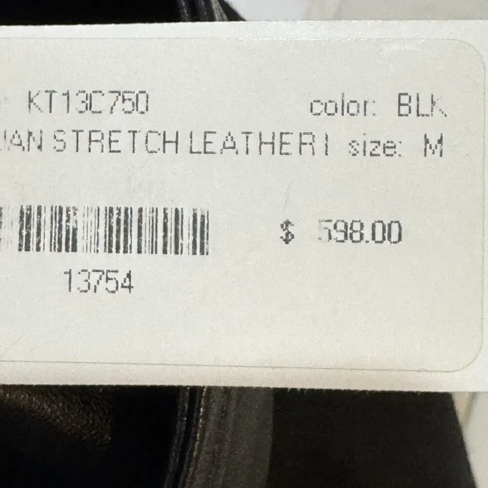 Michael Stars Pants Womens Medium Black Stretch Leather Leggings Skinny KT13C750